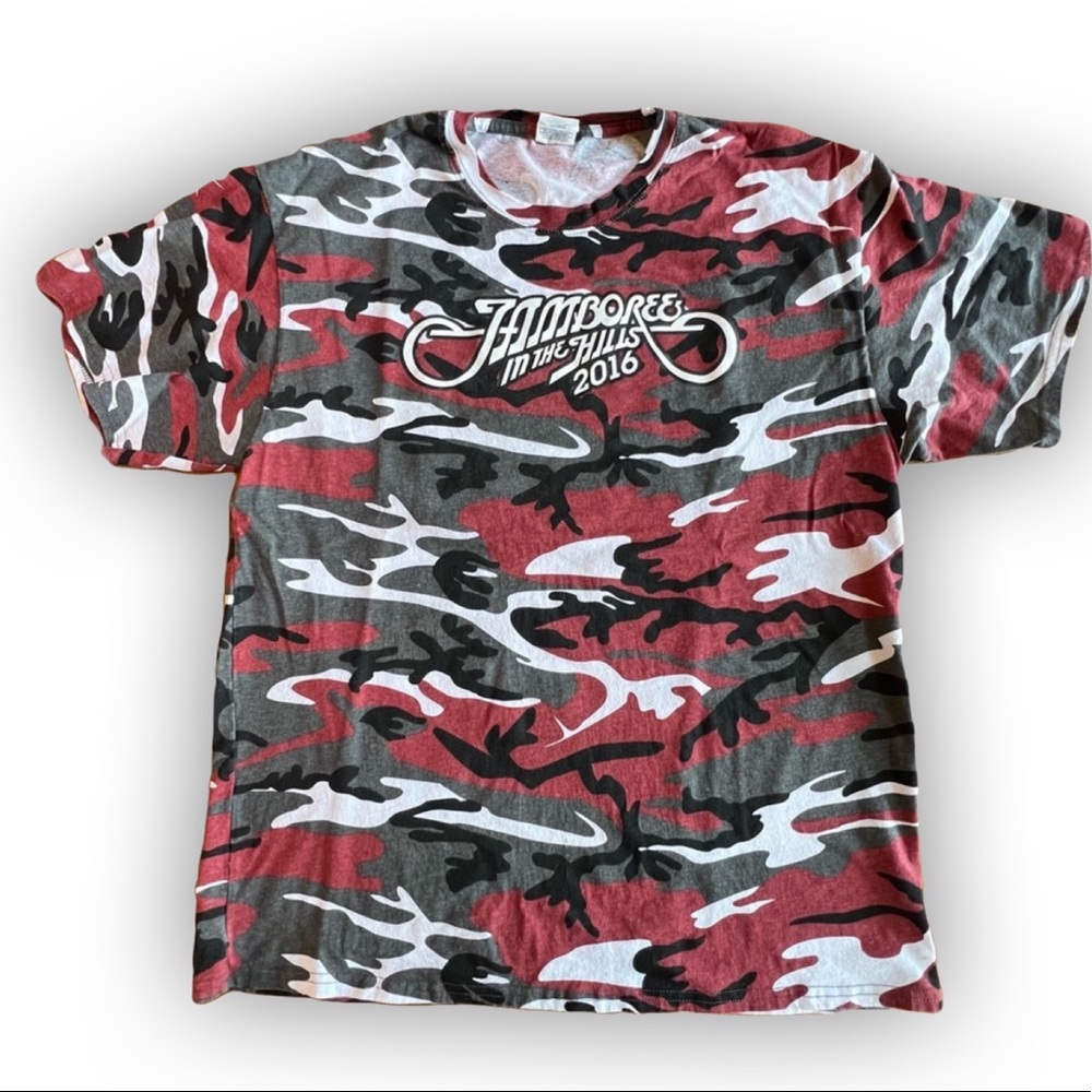 ⭐️ 2016 Jamboree in the Hills Vintage Red Camouflage Country Concert Tee LARGE - Picture 3 of 16